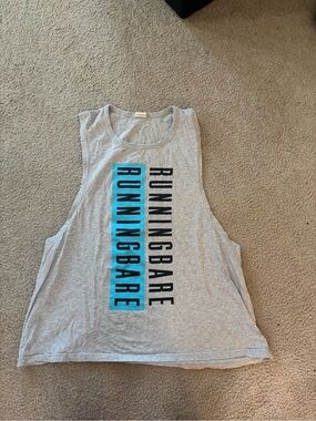 Running Bare Light Gray Tank with Black Logo